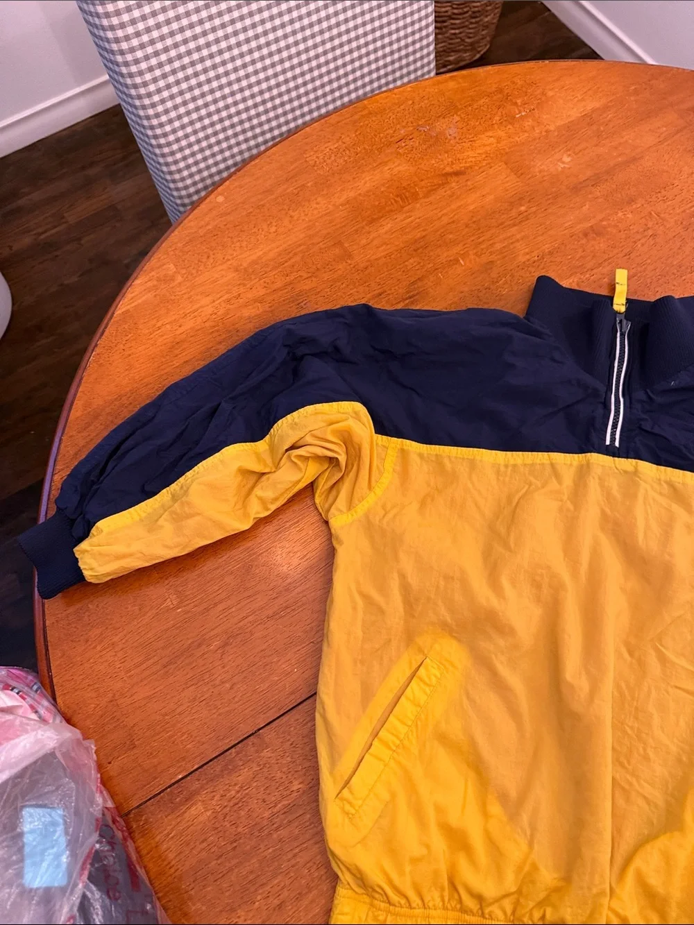Nike Yellow and Navy, Quarter-Zip Pullover Windbreaker kids M medium reversible